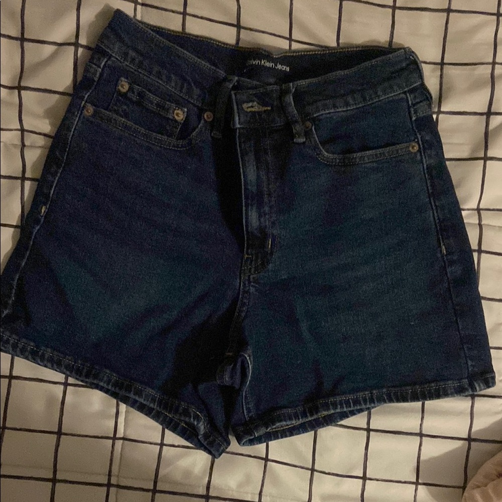 Calvin Klein Women's Dark Blue Denim Shorts
